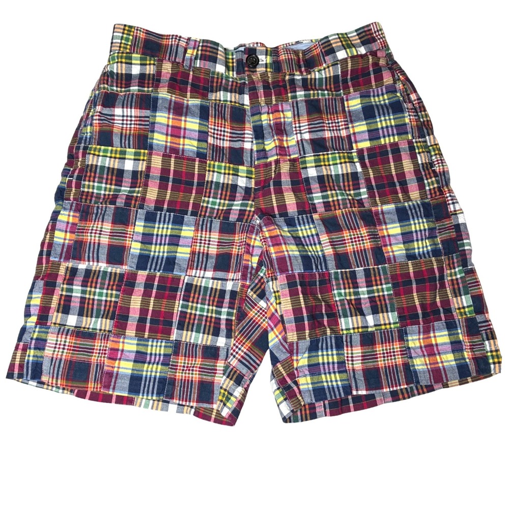 Brooks Brothers Madras Patchwork Plaid Cotton Shorts Preppy Ivy Mens W31